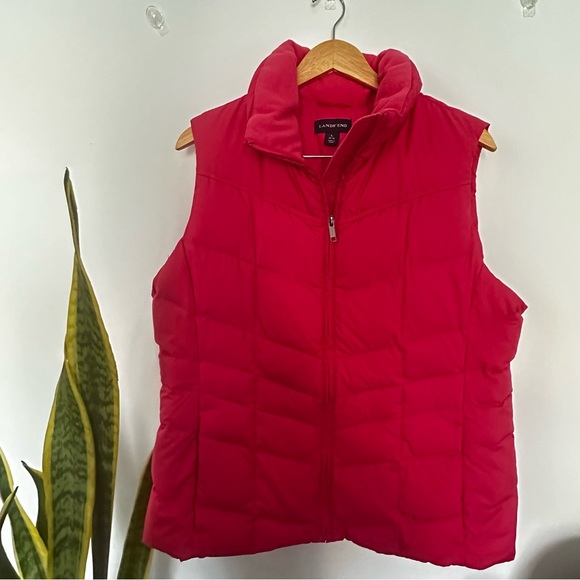 LANSโS END padded vest with goose feather used as a new strong pink, size L - Picture 13 of 13